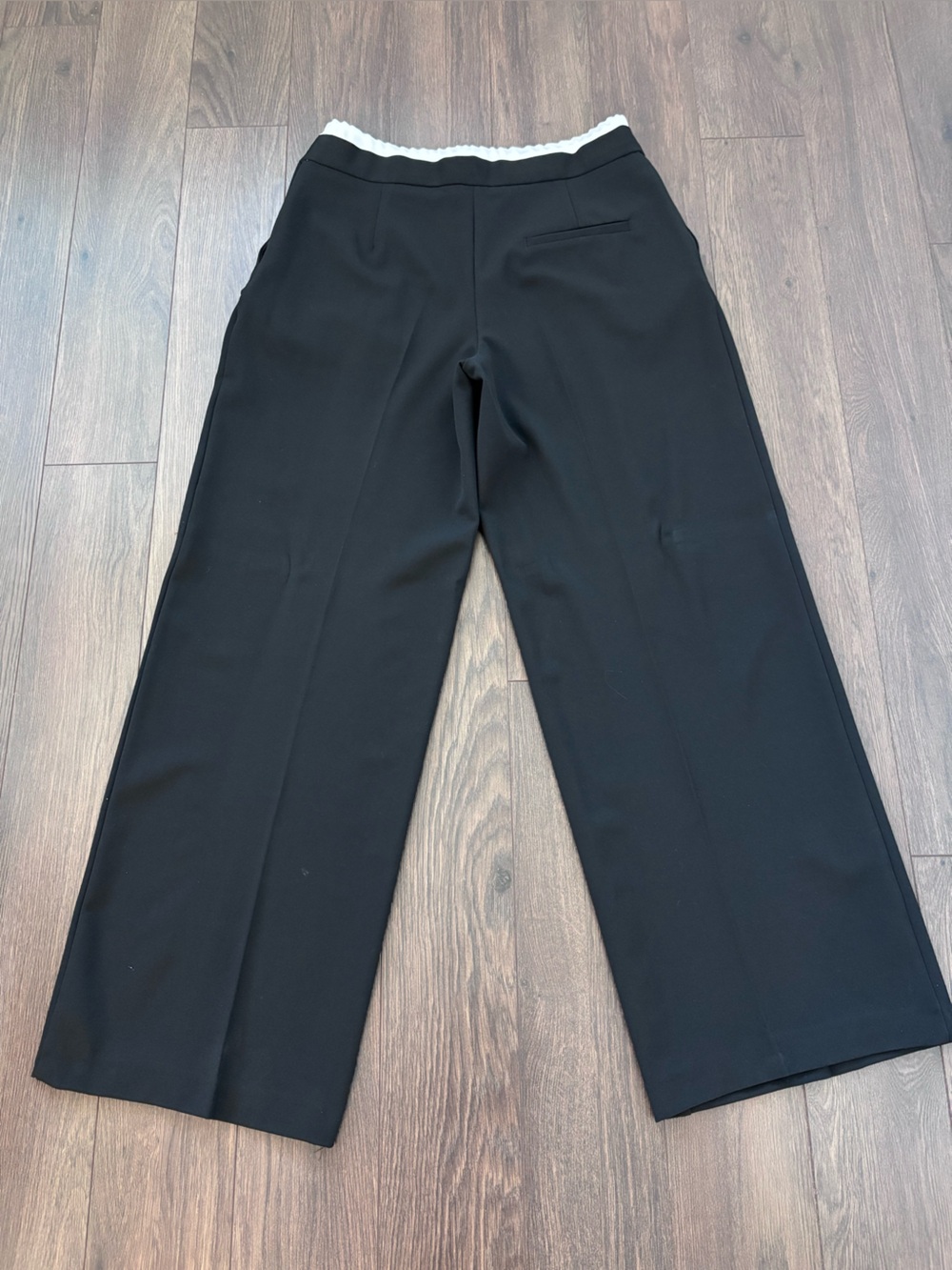 ZARA NWT Black Wide Leg Drawstring Trousers Size Medium - Picture 3 of 12